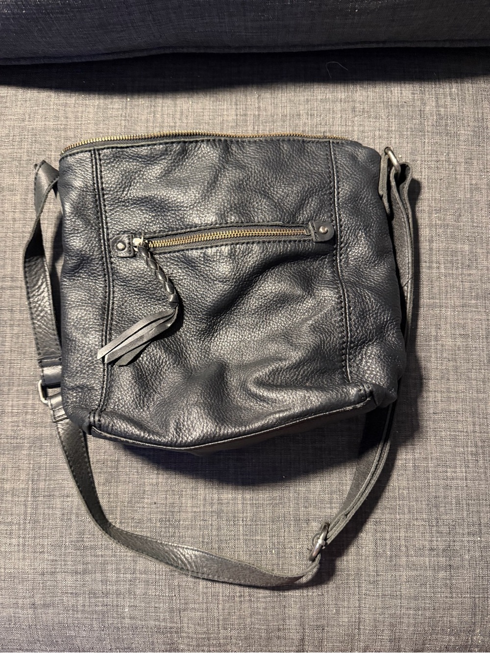 Classic Black Leather Crossbody Bag